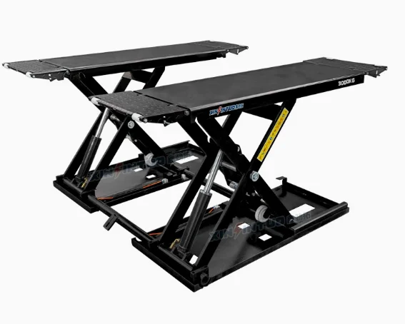Portable Low-Mid Position Scissor Car Lift, Ultra-Thin Mini Scissor Lift, No Installation Required, 3 Ton Capacity