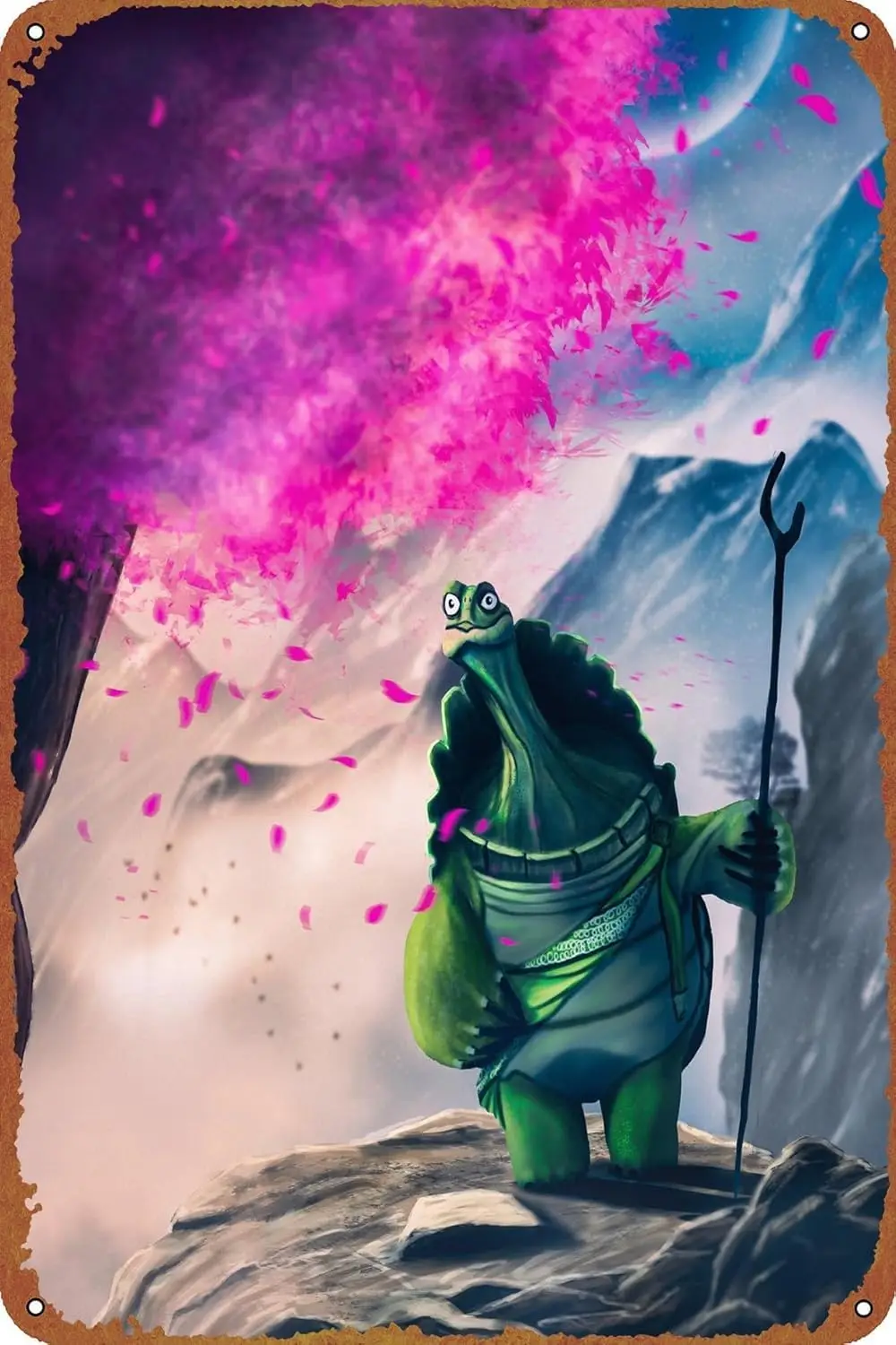 SDJVBPSD Master Oogway Poster Vintage Tin Sign for Home, Garden, Bar, Restaurant, Cafe, Office, Shop - Fun Retro Wall Decor -