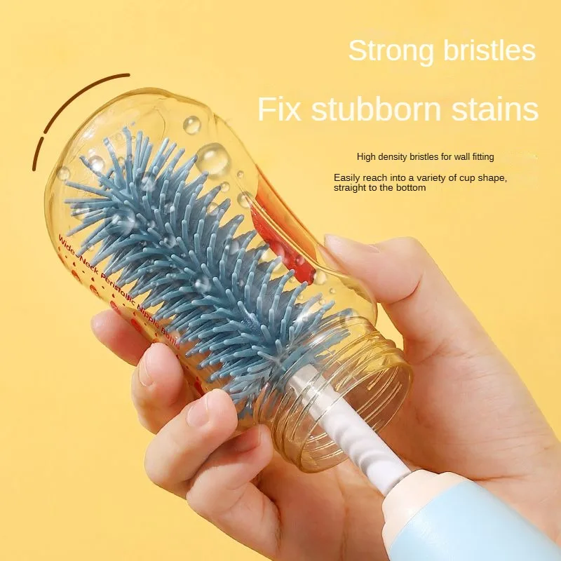 Handheld Electric Bottle Cleaner Silicone Brush 3-Speed Kitchen Egg Beater Cake Cream Mixer Batter Maker