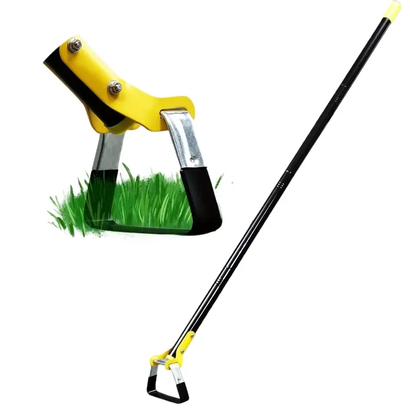 Heavy Duty Adjustable Weeding Ring Stirrups Hoe Long Handle Garden Hand Tools for Gardening and Weeding Black