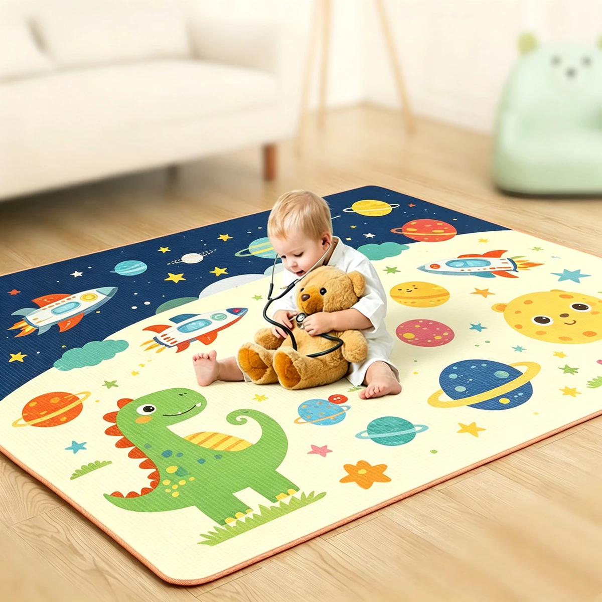 Crawling Play Mats 200x180/180x120/180x150cm Play Mat for Children's Thick Safety Mat Friendly Folding Mat Carpet Rug Playmat