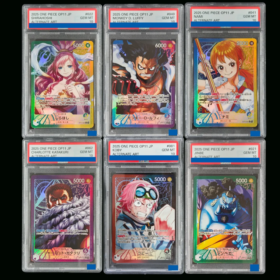 6 style One Piece OP11 Japanese Nami MONKEY D LUFFY Koby Shirahoshi Alternate Art Grade Gem Mint 10 Collection card