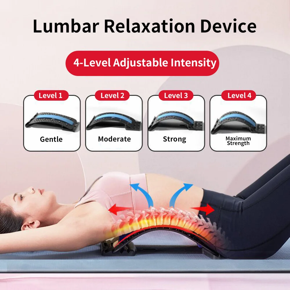 Back Stretcher Multi-Level Adjustable Massager Waist Neck Fitness Lumbar Cervical Spine Cervical Spine Support Massager Tools