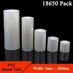 Pack de tubes thermorétractables en PVC pour batterie Lipo 18650, 1 mètre, transparent, 7mm ~ 200mm de largeur, Film isolé, étui au lithium, manchon de câble bleu