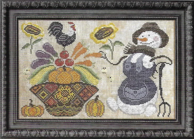 Cross Stitch Embroidery Set, Hobby Handiwork, Handicraft Sewing, Farmer Snowman, 37-28