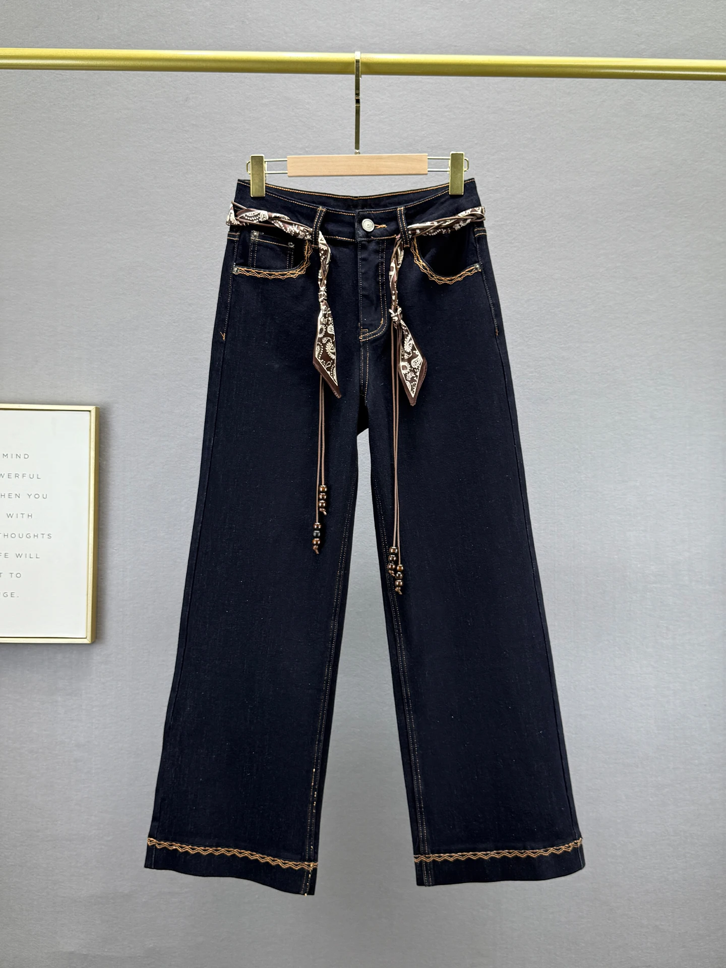 

Retro High Waist Wide Leg Jeans Women's Loose Fit Straight Leg Long Pants Elastic Casual Cotton Denim Autumn New Style