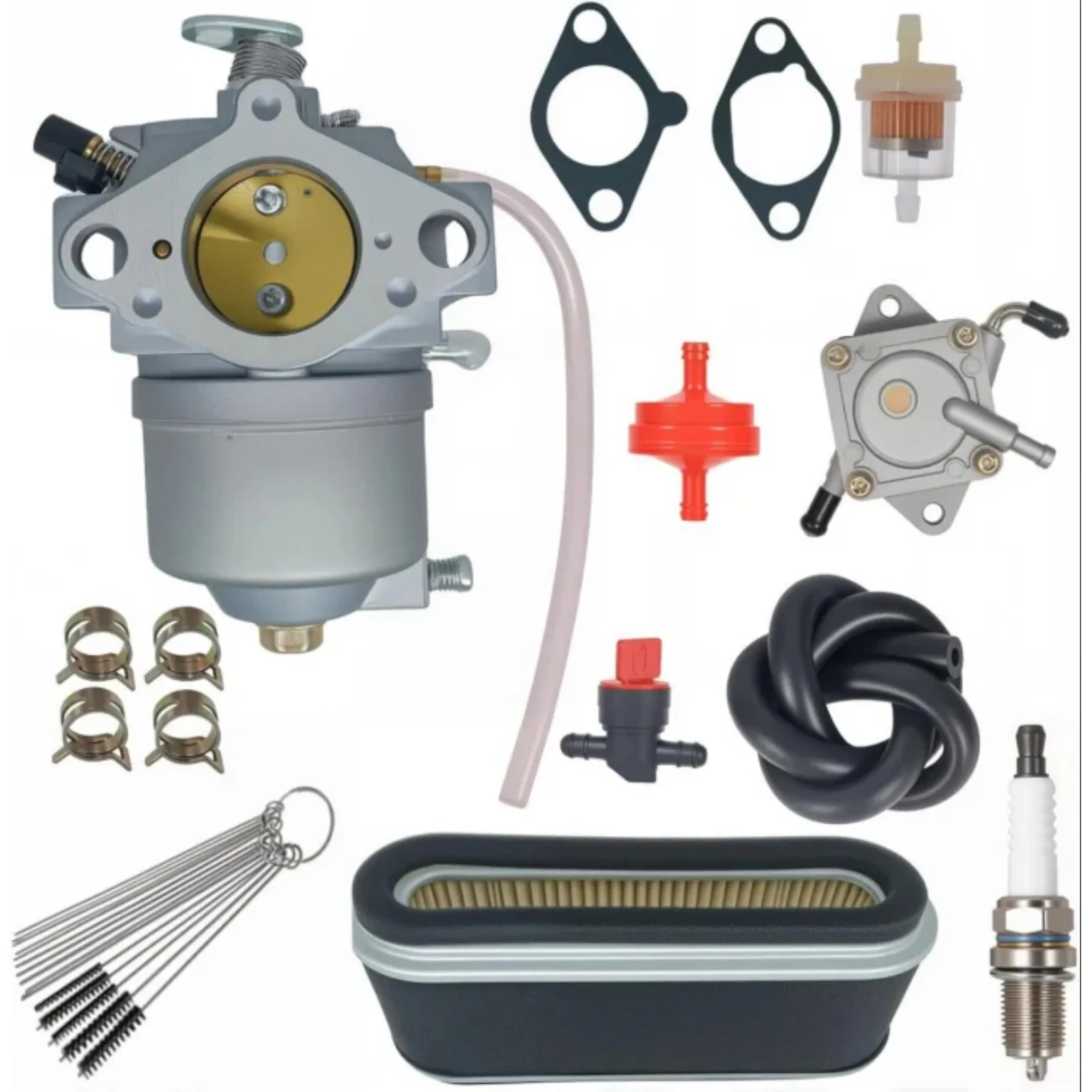 FB460V Carburetor for Kawasaki FB460V 4 Stroke Engine  15003-2777 15003-2467 Carb - with Fuel Pump Spark Plug Air Filter Kit