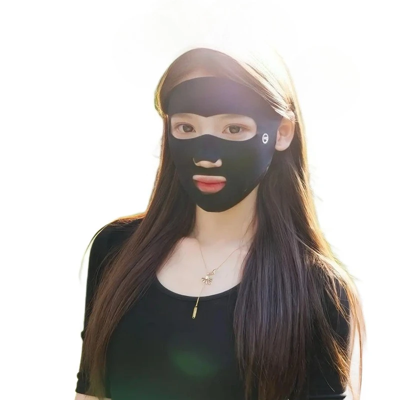 AliExpress NONE Summer Women's Full Face Sunscreen Mask, Breathable and UV Resistant, Outdoor Cycling and Running Mask