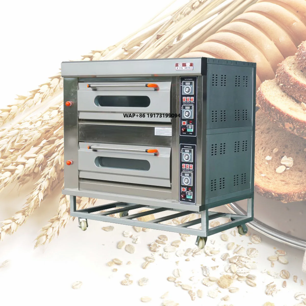 

Oven Manufacturer 2 Deck 4 Tray Gas Baking Oven Transparent Front Glass Finish