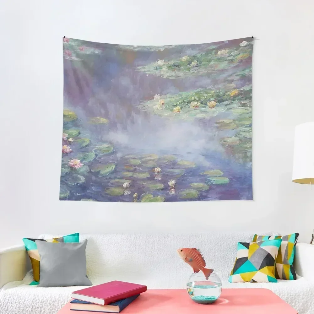 

CLAUDE MONET, Water Lilies mask Tapestry Wallpaper Bedroom Tapete For The Wall Cute Room Things Tapestry