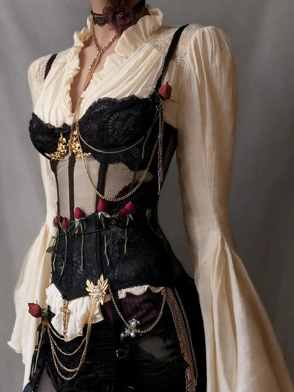 

Потрясающий костюм на Хэллоуин, винтажный костюм Court Sle Long Sve V-Ne, женский топ с высокой талией, утягивающая юбка, комплект Faion