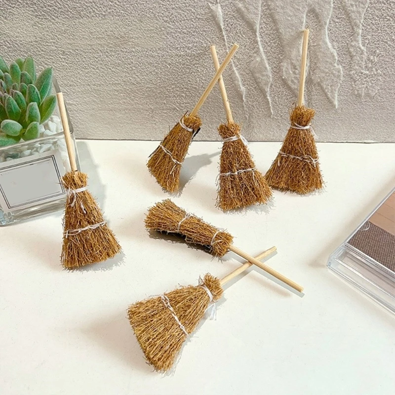 Straw Brooms Hairclip Funny Witch Hair Pin Novelty Role Playing Hairpins for Secure Hairstyling