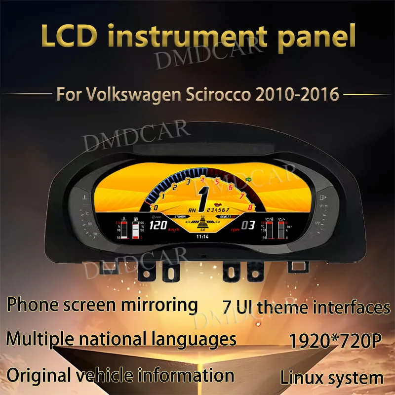 

Latest Upgrade 10.25" LCD Speed Meter Interior Dashboard Digital Instrument Cluster CockPit For Volkswagen Scirocco 2010-2016