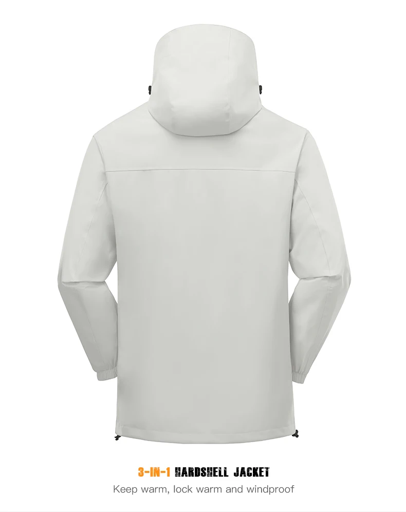 LNGXO 3-in-1-Winterjacke, Unisex, wasserdicht, winddicht, warm, Windjacke, austauschbare Fleecejacke, Wandern, Klettern, Camping – Detail 19
