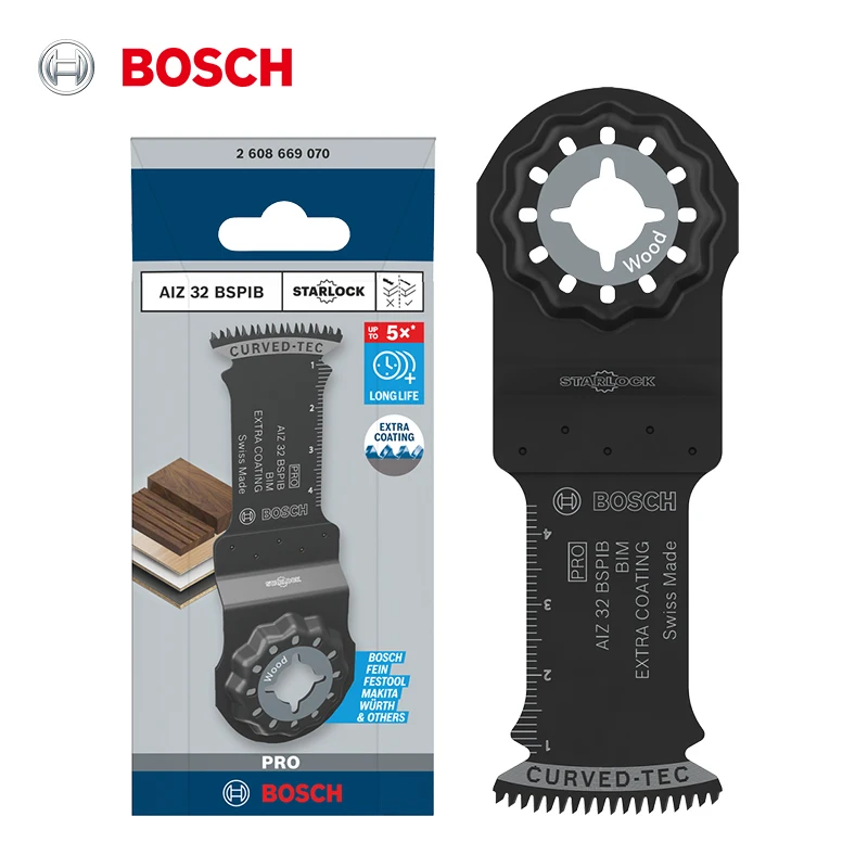 Bosch AIZ 32 BSPIB Starlock Bi-Metal In-Cut Saw Blade 32x50mm, for Hardwood, Fits Starlock Oscillating Multi-Tools, 1 Pack