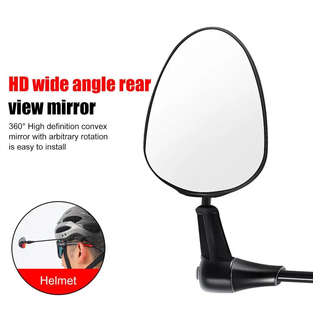 1Pcs Adjustable Bicycle Helmet Mirrors Rearview Mirror Flat Parts Adjustable Cycling Mirror Reflector Multi Mini Angle Equi K3Q9