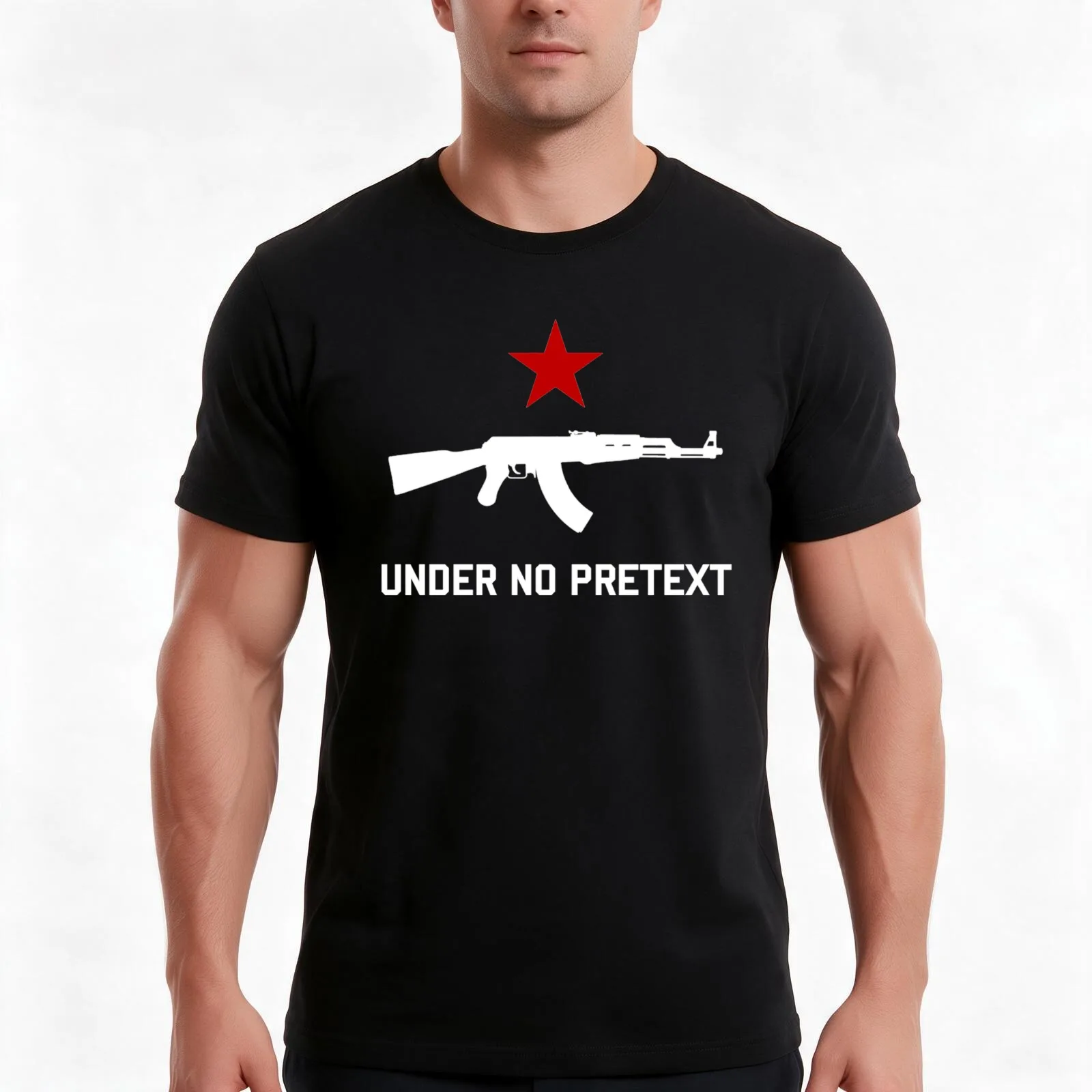Under No Pretext T-Shirt, Summer Casual Cotton Tee, Oversized Streetwear Tops, Vintage Graphic Print, Loose Fit Short Sleeve