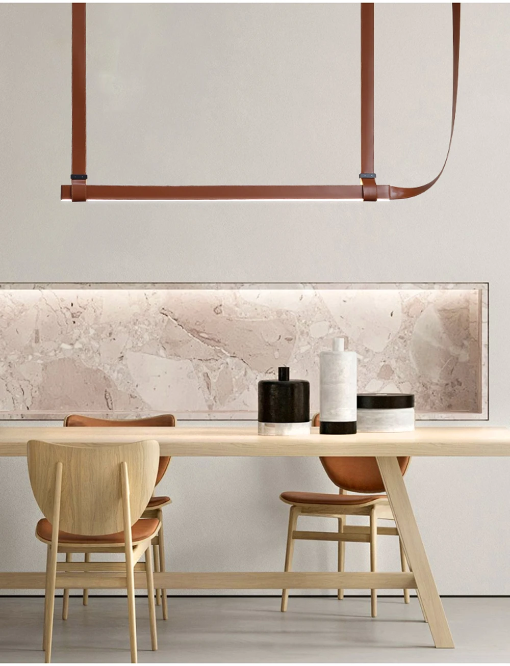 Build Home Artistic Leather Black Brown Pendant Lights