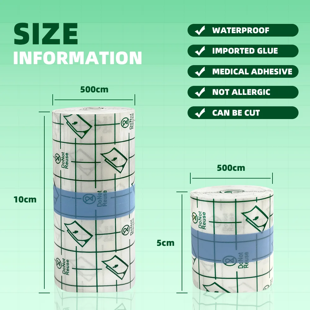 Medical Tattoo Aftercare Waterproof PU Film for Protective Skin Healing Bandages PU Tape Medicinal Wound Dressing Adhesive