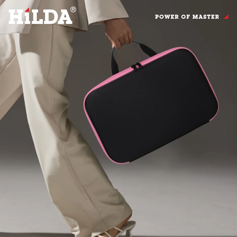 حقيبة أدوات هيلدا الوردية المحمولة من قماش أكسفورد لتخزين أدوات الحفر الكهربائية حقيبة حمل مضادة للصدمات