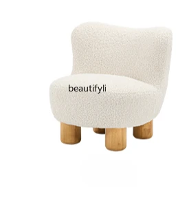

Nordic French medieval retro lamb wool leisure chair sofa chair