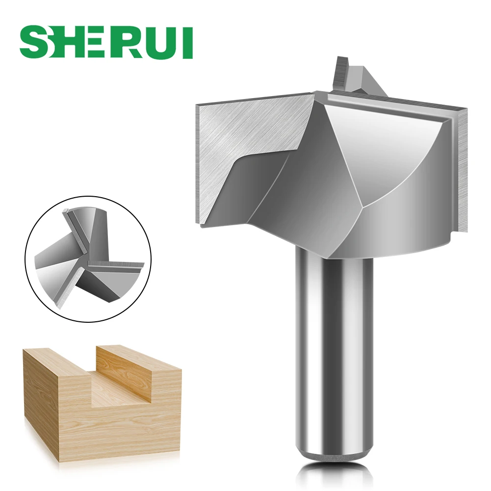 1 buah Router pembersih tiga titik 12mm 1/2 ", Router penggali Bit bawah Slot
