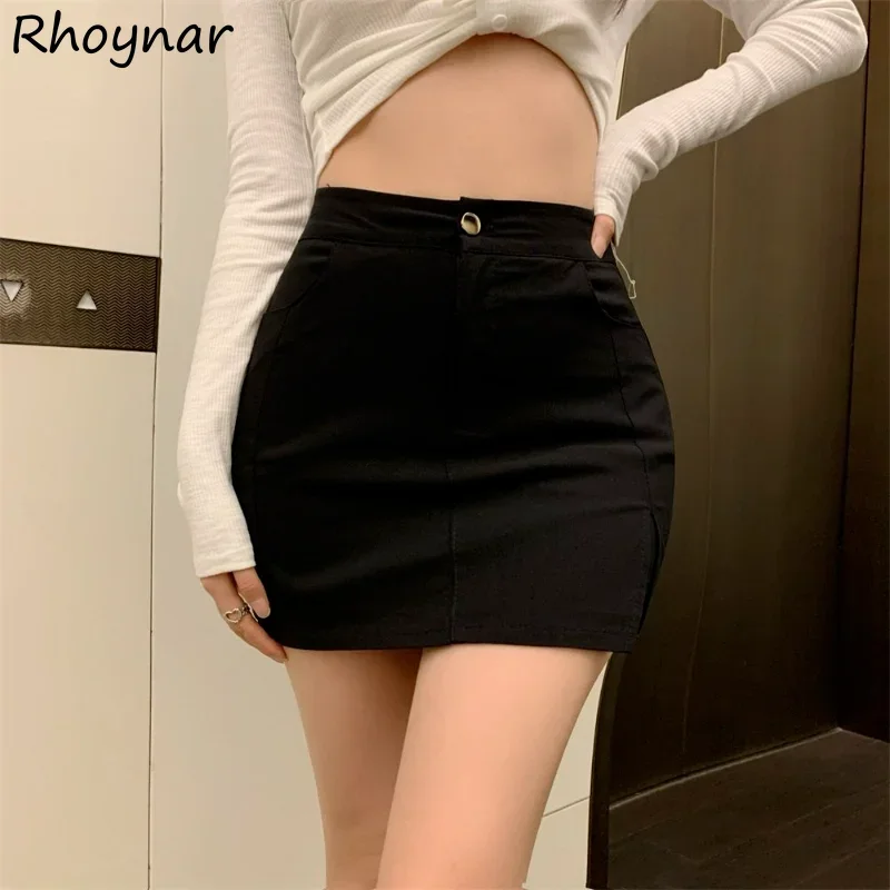 

Skirts Women Irregular Side-slit Hotsweet A-line Ladies Temperament Mini Korean Style Fashion Ulzzang Classic Solid All-match