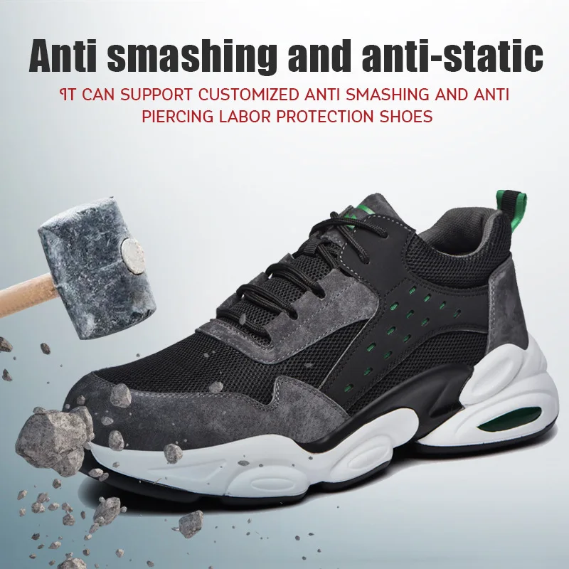 Lightweight Safety Shoes Steel Toe Shoes Men Anti-smashing Puncture proof work shoes Construction shoes men work safety sneakers