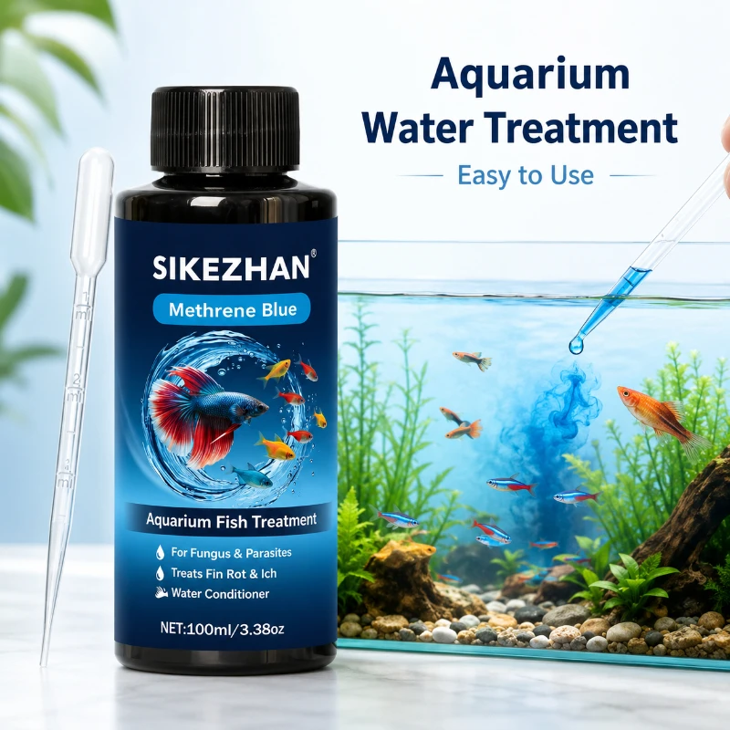MIRAVEXL Methylenblau Aquarium-Lösung, Wasser-Konditionierer für Süßwasser- und Meerwasser-Tropenfischbecken, Fischgesundheitsunterstützung und -pflege