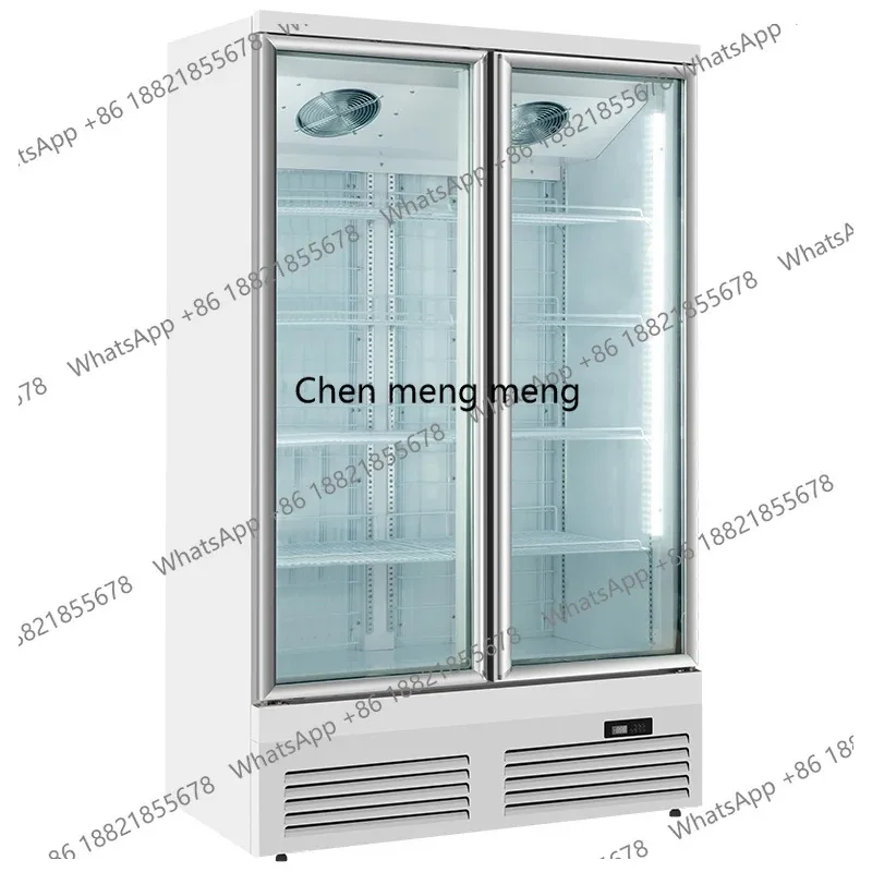 E132 Supermarket frozen display cabinet vertical double door freezer multi-layer commercial ice cream fresh-keeping cabinet
