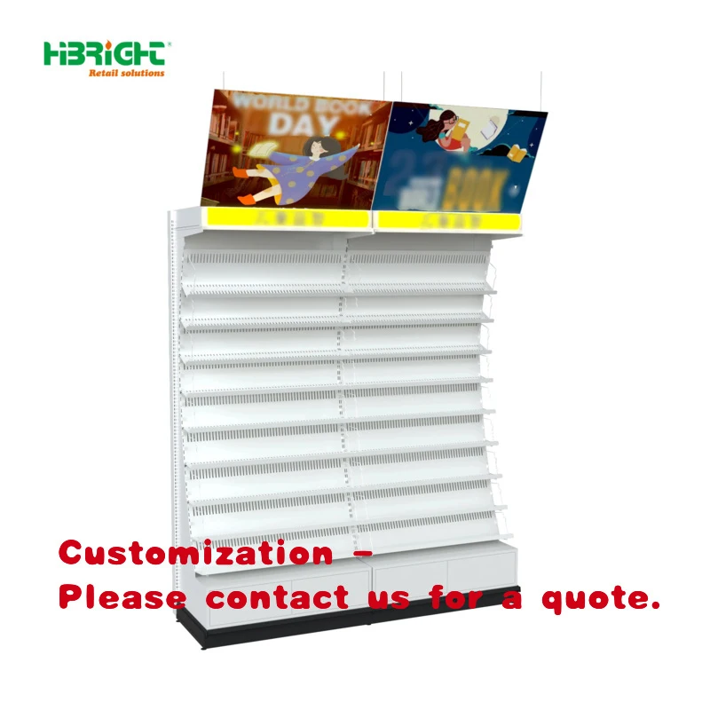 custom.Single-Sided Heavy-Duty Wood Gondola Supermarket Display Floor Mount Solid Shelf OEM