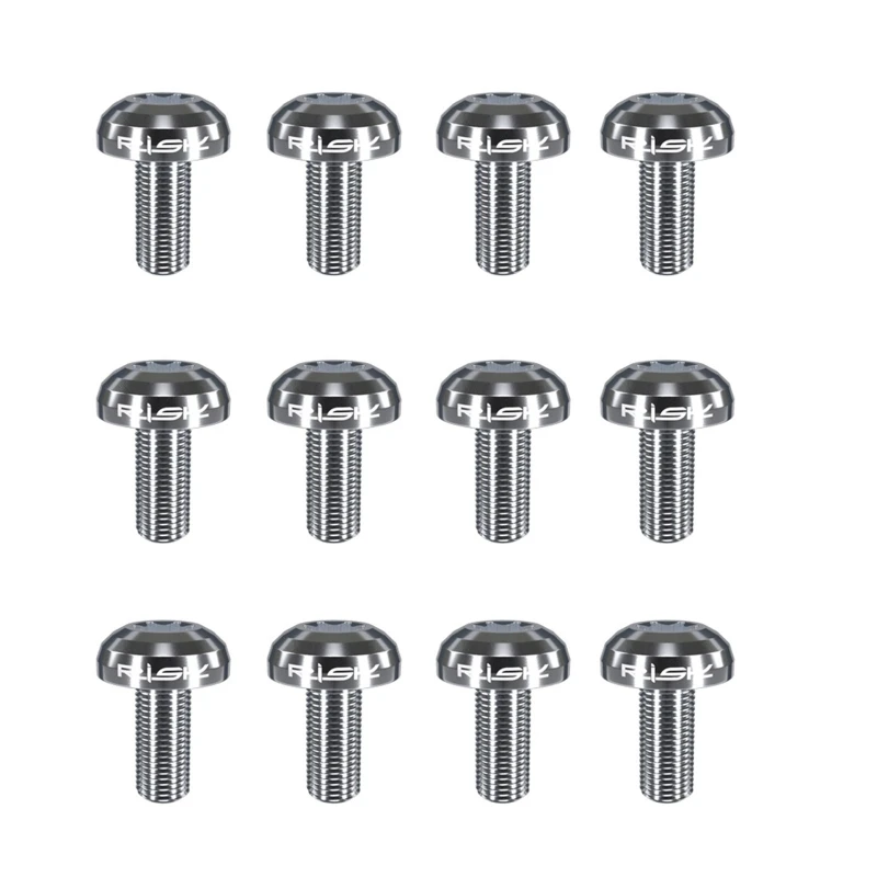 12 Pcs MTB Rotor Bolts M5x10mm for Titanium Screws for Bicycle Disc Brake Rotors Bike Brake Disc for Titanium Torx T25 S