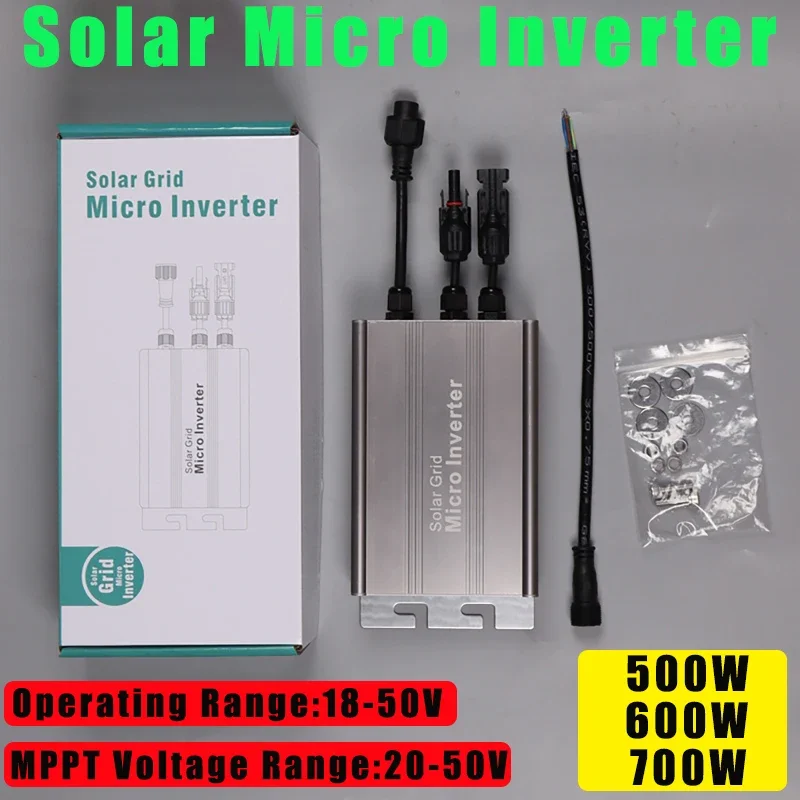 500W 600W 700W Limiter Sensor Micro Inverter AC110V-220V MPPT Invertor Solar Panel PV Grid Tie System Household Power Converter