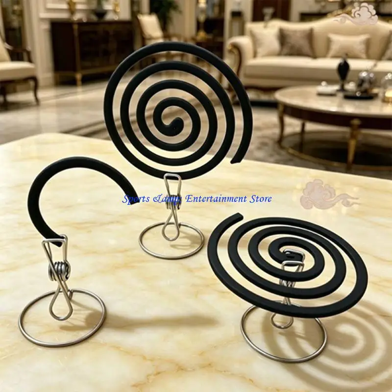 G7NF Metal Outdoor Coil Holder Set of 5, Spring Clip Stand with Round Base for Camping Tables, Hiking Stops, and Raised Coil
