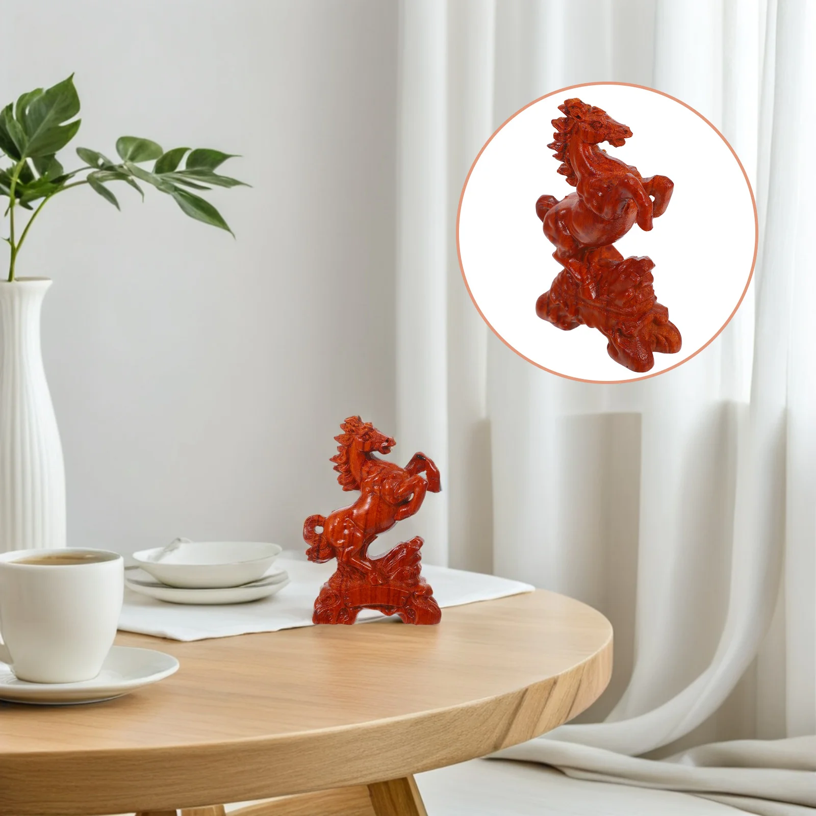 

Elegant Wooden Horse Statue Rustic Charm Versatile Home Decor Styles Standing Horse Design Classic Appeal Statues for Home Decor