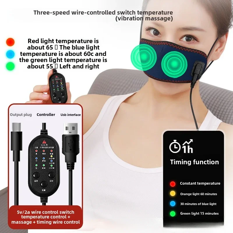 Electric Moxibustion Nose Mask, Nose Heater Dust Prevention Allergy Relief Nose Itching Hot Compress Massage Tools, Sleep Health