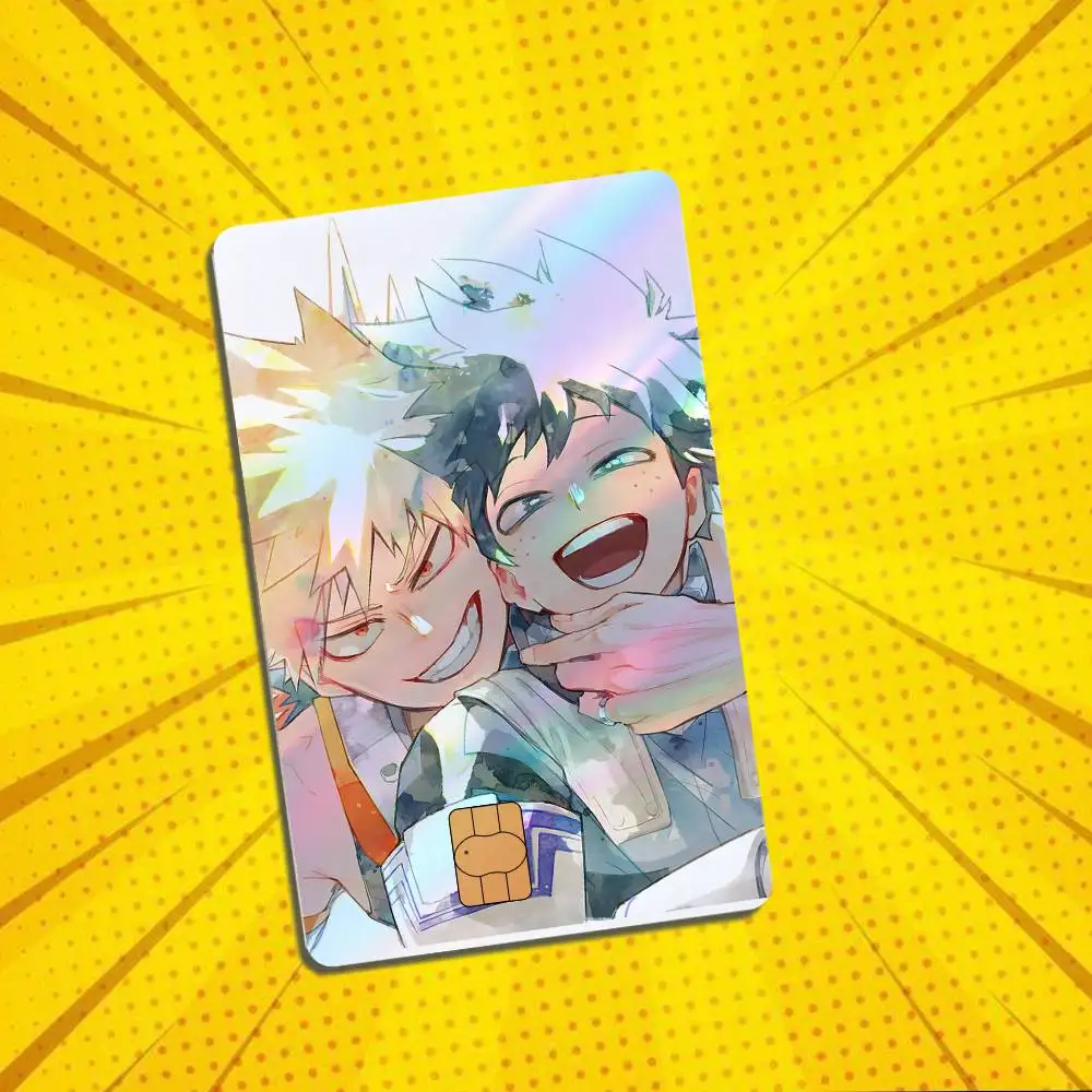 Wonder Duo BKDK MHA BakuDeku Laser-like texture Card Stickers Credit Visa Debit Bank Charge Card Bus Metro Waterproof Sticker
