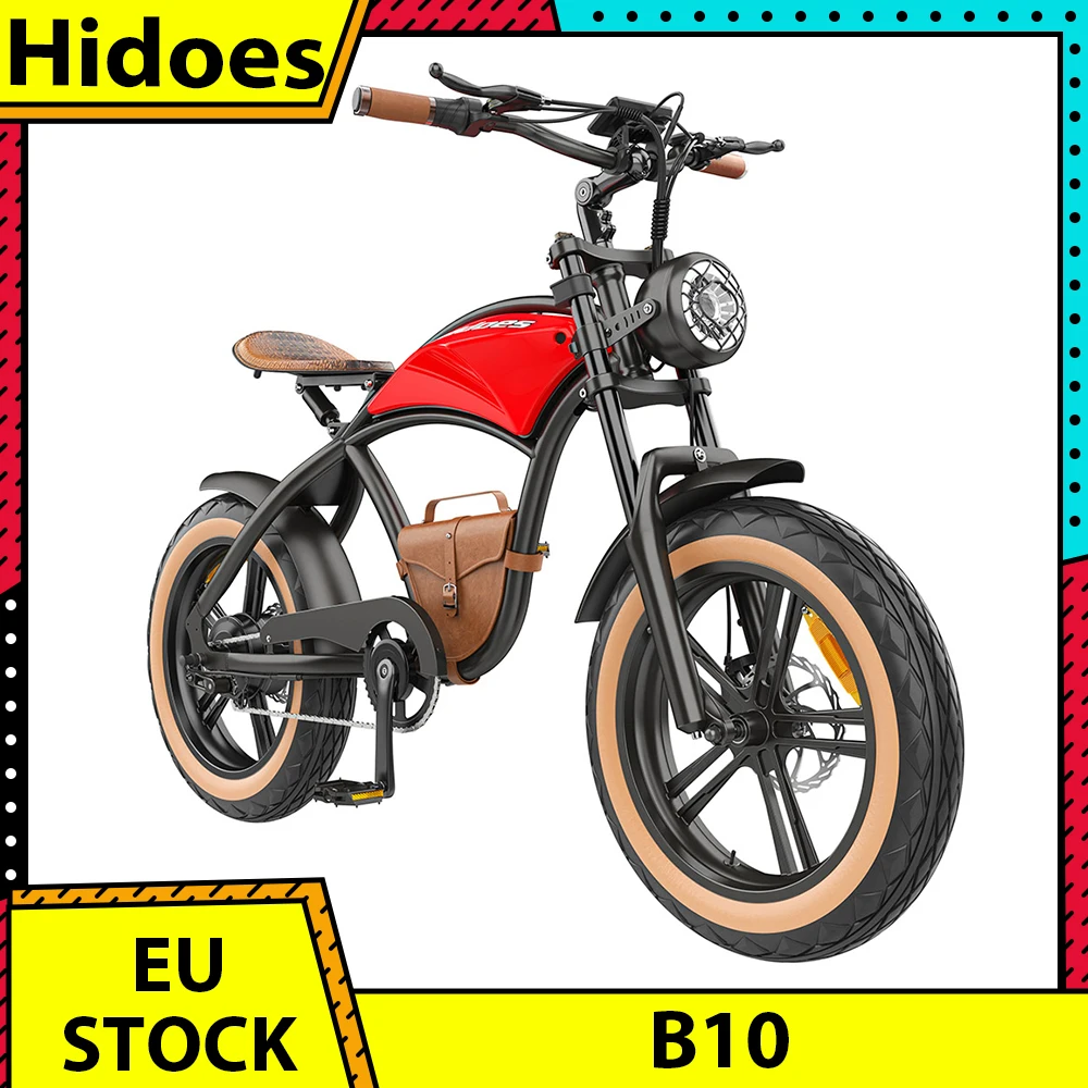 Hidoes B10 Electric Bike 1000W Motor 48V 13Ah Battery 20*4 inch Fat Tire 45km/h Max Speed 60km Range Dual Mechanical Disc Brakes