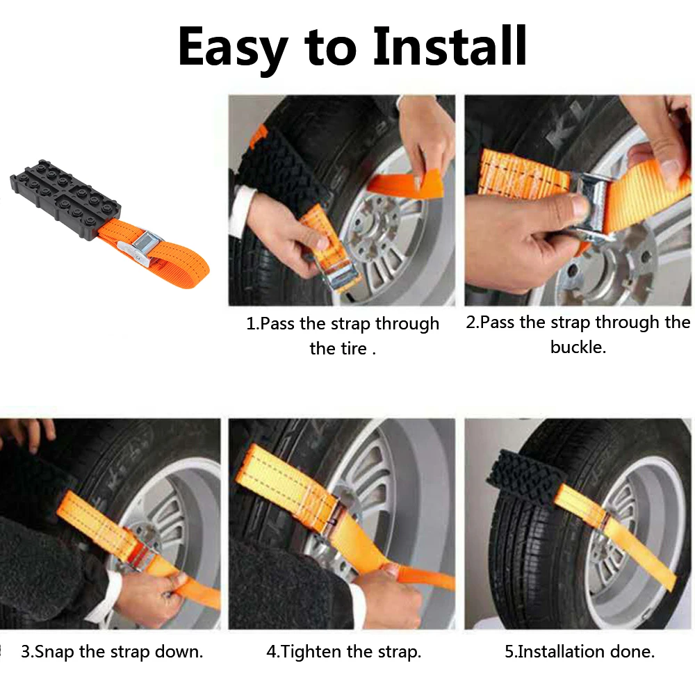 Durable PU Anti-Skid 1 PCs For Snow Mud Ice Tire Chain Straps Tire Chain Straps