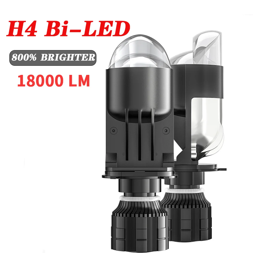 DXZ Car Headlight Lens H4 Bi-LED Projector Bulb Canbus Auto HeadLamp Spotlight High Low Beam 90W Motorcycly 6500K 18000LM 12/24V