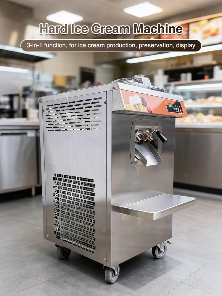 دفعة تجارية الفريزر الفولاذ المقاوم للصدأ سطح الطاولة مثلجات إيطالية جيلاتو آلة صنع الآيس كريم الصلبة معدل نفخ الهواء 150%