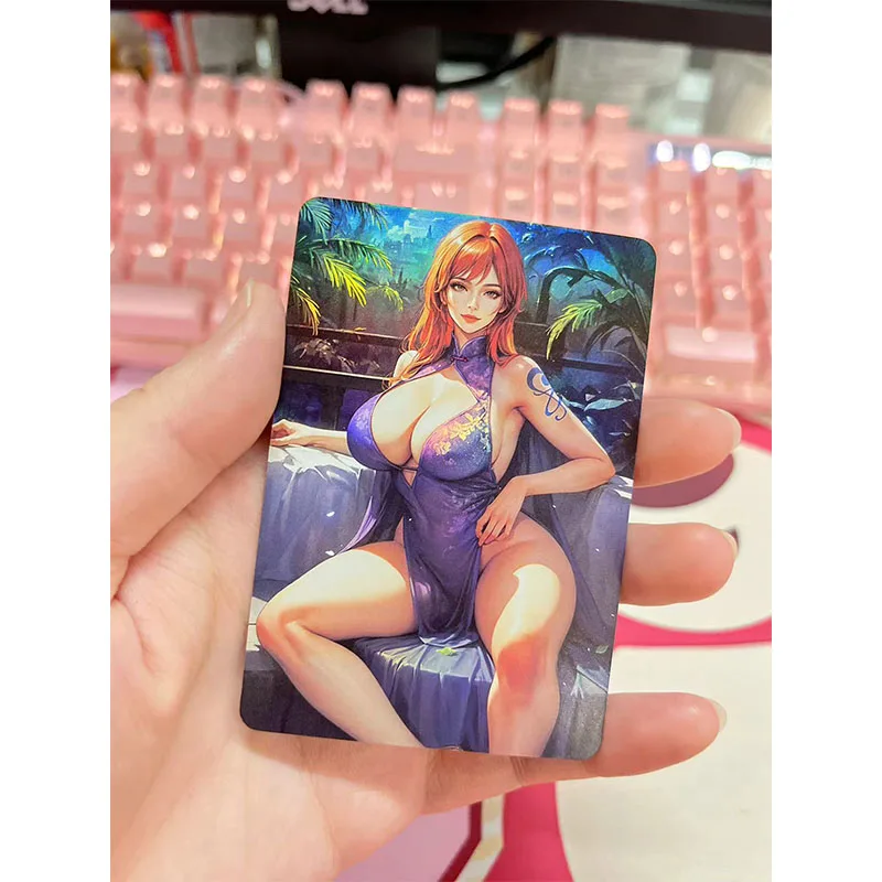 Anime Goddess Story DIY ACG Games Laser Cards Tsunade Nami Robin Android 18 Tifa Toys for boys Collection Cards Birthday Present