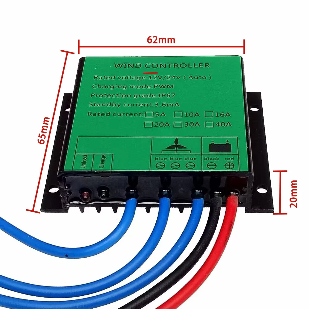 5A-40A  12V 24V 48V High Quality MPPT Wind Turbine Battery Charging Controller Low Wind Speed Boost Waterproof Heat Dissipation