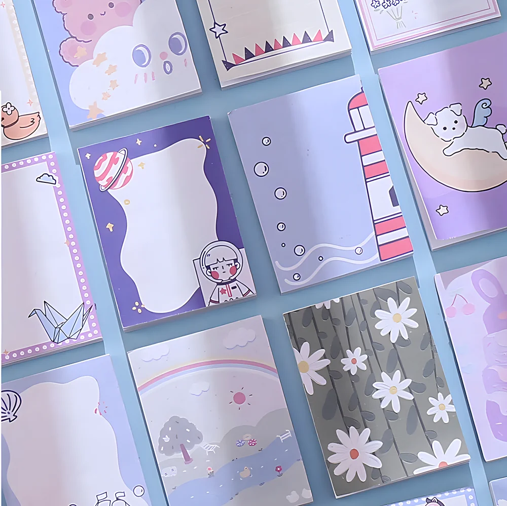 Fancy Cute Non-sticky Notes Memo Pad Balloon Paper Notepad School Office Girl Kids Stationery Planner Checklist Index Tab Agenda