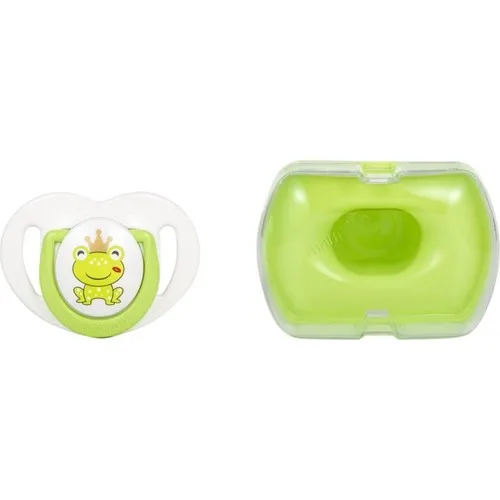 ماماجو مصاصة منقوشة واحدة و علبة التخزين الملونة 6-12 شهرا + الضفدع الأمير