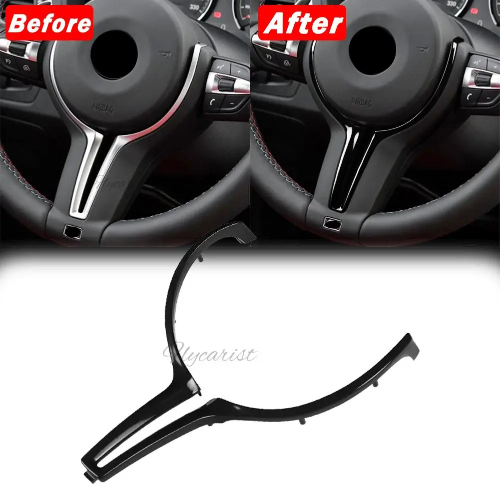 Black Steering wheel cover Inner Trim For BMW M2 F87 M3 F80 M4 F82 F12 X5M X6M image 4