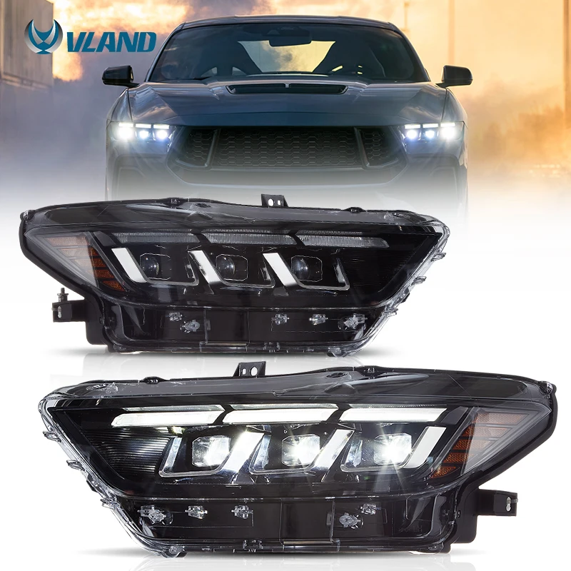 

Factory Wholesale 6 LENS Style Headlights Car HeadLight Assembly 2015 2016 202017 Head Lamp for Ford Mustang