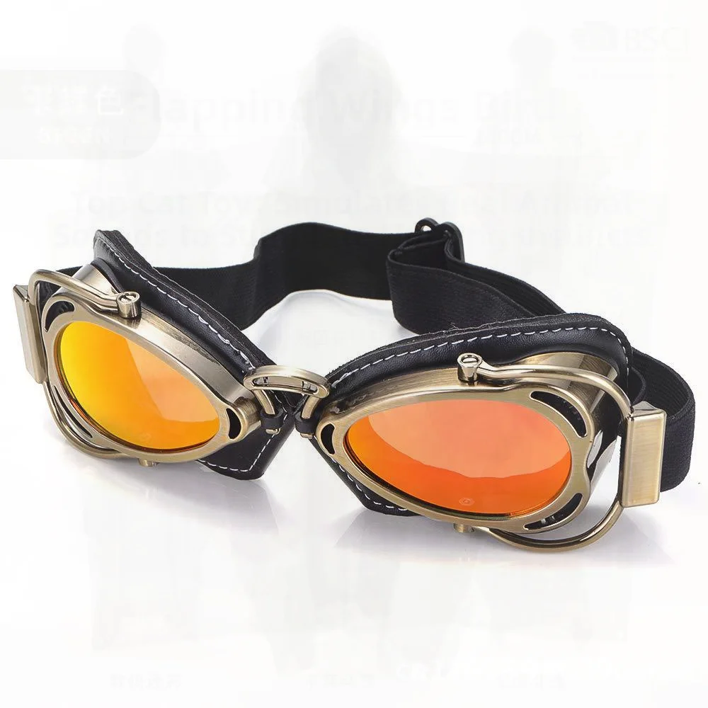 

Windproof Motorcycle Pilot Goggles Retro Reflective Glasses for Harley Prince Helmet Full Frame Unisex Cycling Safety Goggles