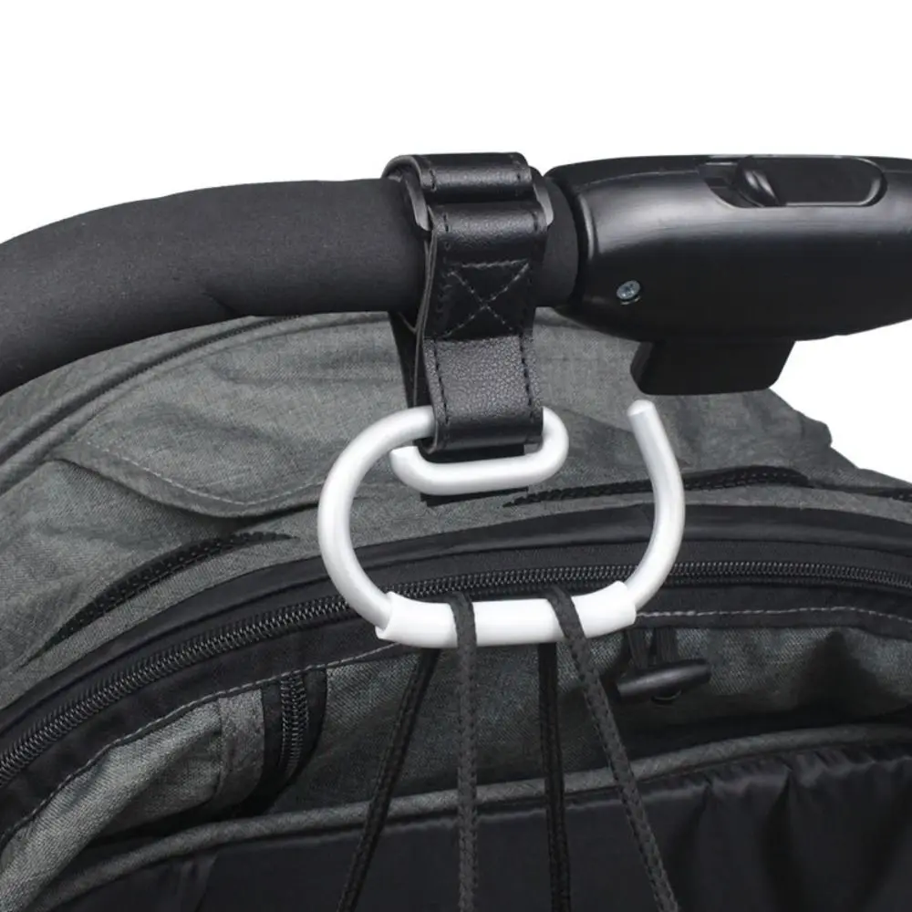 New PU Stroller Hooks Solid Color Aluminum Alloy Hook Pram Hanging Hook Stroller Accessories Portable Cart Organizer