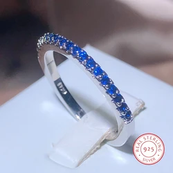 Slim Colorful Cubic Zirconia Stone Ring Full of Small Diamand Jewelry Wedding Engagement Trendy Jewelry Gift